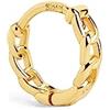 SINGULARU - Orecchino Singolo Cerchio Chain S. Argento Sterling 925 con Placcatura Oro 18Kt. Chiusura Congo. Gioielli da Donna