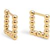 SINGULARU - Orecchini Mila Dots. Acciaio con Finitura in Oro 18Kt. Chiusura Congo/Click. Gioielli per Donna