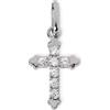 SINGULARU - Charm Penelope. Argento Sterling con Finitura Placcata Rodio e Zirconi. Pendente con Motivo Croce e Chiusura a Gancio. Gioielli da Donna