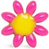 SINGULARU - Orecchino Singolo Pink Daisy May. Acciaio con Finitura in Oro 18Kt e Motivo Margherita Rosa. Chiusura in Silicone. Gioielli per Donna