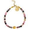 SINGULARU - Bracciale Amulet Cats Eye. Acciaio con Placcatura in oro 18 kt e Pietra naturale. Gioielli da donna.