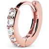 SINGULARU - Orecchino Singolo Cerchio Cleo M. Argento Sterling 925 con Finitura in Oro Rosa 18Kt. Chiusura Congo. Gioielli per Donna