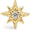 SINGULARU - Orecchino Singolo Stella. Argento Sterling 925 con Finitura in Oro 18Kt e Motivo Stella in Zirconi. Gioielli per Donna