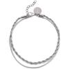 SINGULARU - Bracciale Nautic. Acciaio con finitura in bagno oro 18 kt. Due catene. Lunghezza di 16 + 3 cm Gioielli da donna