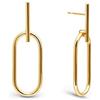 SINGULARU - Orecchini Renata. Ottone con Placcatura Oro 18Kt. Chiusura in Silicone. Gioielli da Donna