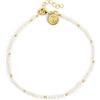 SINGULARU - Bracciale Pearls Dots. Acciaio con Finitura Placcata Oro 18Kt e Motivo Perle Coltivate di Acqua Dolce. Lunghezza 16 cm + 3 cm. Gioielli da Donna