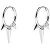 SINGULARU - Orecchini rotolanti. Argento sterling 925 con finitura placcata rodio. Stile rocker e chiusura Congo. Gioielli da donna