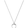 SINGULARU - Collana Moonset. Argento Sterling 925 con Placcatura Rodio e Mezza Luna. Catena Misura Unica. Gioielli da Donna