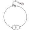 SINGULARU - Bracciale Circles Twist. Ottone con Finitura in Rodio. Taglia Unica. Lunghezza 19 cm. Gioielli per Donna