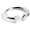 SINGULARU - Anello Personalizzato Letter Spark. Regolabile. Argento Sterling 925 con Finitura Placcata Rodio. Taglia Unica. Gioielli da Donna. Lettera P