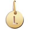 SINGULARU - Mini Medallion Letter. Pendente Iniziale in Argento Sterling 925 con Finitura Placcata Oro 18Kt. Combinabile con Collana. Gioielli da Donna. Lettera L