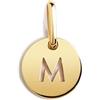 SINGULARU - Mini Medallion Letter. Pendente Iniziale in Argento Sterling 925 con Finitura Placcata Oro 18Kt. Combinabile con Collana. Gioielli da Donna. Lettera M