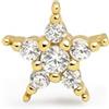 SINGULARU - Orecchino Singolo Starlight. Argento Sterling 925 con Finitura in Oro 18Kt e Motivo Stella in Zirconi. Gioielli per Donna
