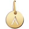 SINGULARU - Mini Medallion Letter. Pendente Iniziale in Argento Sterling 925 con Finitura Placcata Oro 18Kt. Combinabile con Collana. Gioielli da Donna. Lettera A