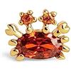SINGULARU - Orecchino Singolo Sea Crabby. Argento Sterling 925 con Placcatura Oro 18Kt. Chiusura a Pressione. Gioielli da Donna