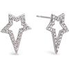 SINGULARU - Orecchini My Star. Argento Sterling con Placcatura Rodio. Motivo Stella con Dettagli in Zirconi. Chiusura a Pressione. Gioielli da Donna
