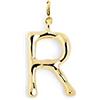 SINGULARU - Charm Letter XL. Pendente Iniziale in Ottone con Finitura Placcata Oro 18Kt. Combinabile con Collana. Gioielli da Donna. Lettera R