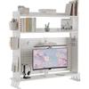 Boltmol Mensola da scrivania a 2 livelli, con monitor riser, 100 cm, colore bianco