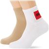 HUGO 3p Sh Rib Label CC 10271620 01 Calzettoni Corti, 269 Beige Medio, 43-46 Uomo