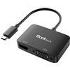 dockteck Adattatore da USB C a VGA HDMI 4K 60Hz connettore monitor su VGA HDMI, adattatore splitter 2 in 1 con HDMI 4K 60Hz e 1080P VGA, per MacBook Pro/Air M1, iPad Pro/Air/Mini 6, Dell Xps 13/15