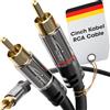 KabelDirekt - 7,5 m Cavo RCA, Cinch Y (Coassiale Audio Stereo Digitale 1 Connettore Maschio su 2 Connettori Maschio, collegamenti di amplificatori, ricevitori AV con subwoofer)