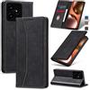 Jasonyu Cover per Realme GT 7 Flip Custodia in Pelle PU, Cover a Libro Portafoglio, Funzione Supporto, Magnetica, Slot Schede, TPU Bumper Caso Custodia (Nero)