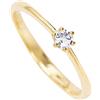 My Gold Anello di fidanzamento vero oro giallo (14 carati) oro 585 zirconi solitario taglia 58 proposta di matrimonio anello da donna anello in oro Golden Love V0013879