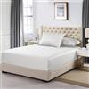 MistyMorning Lenzuolo con Angoli Extra Profondi 16''/40 cm, Lenzuola in Cotone Egiziano con 200 Fili, Biancheria da Letto e Biancheria di qualità Morbida e Premium (Bianco, Singolo)