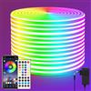 Segrass Nastro luminoso LED RGB Neon 15M - DC 24V con telecomando APP, impermeabile e flessibile per camera da letto, stanza, decorazione esterna
