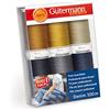 Gütermann creativ Set filo per cucire con 6 bobine di filo per jeans professionale Denim 100 m in tipici colori da impuntura per jeans