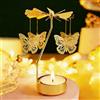 4EVERHOPE Regali per la Festa della Mamma: portacandele girevole, portacandela a carosello rotante, regalo di compleanno originale per donne, mamma, sorella, Natale, San Valentino (Butterfly)