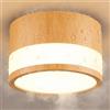 ZIZZLER Faretti Led Legno da Soffitto Impermeabile IP44, Faretto per Cucina Interni Corridoio, 12W Plafoniera Rotondi Soffitto Soggiorno, Luce Calda, Bathroom Spot Lights Ceiling, 10cm
