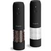 TLYSXPRO Macina Sale e Pepe Elettrico Set da 2, Ricaricabile USB-C, Macinapepe Elettrico con Grana Regolabile, Luce LED, Spazzola di Pulizia, Accessori Cucina, Nero