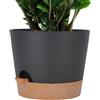 SwinDuck Vaso per piante autoirrigante grande, 30,5 cm, in plastica, con serbatoio profondo 1700 g e piattino, per piante da interni ed esterni, fiori e piante d'appartamento, nero con marrone