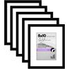 Americanflat Cornice portafoto 20 x 25 cm, colore nero, set da 5, utilizzabile come cornice per foto da 17,8 x 12,7 cm con passepartout o 20 x 25 cm senza passepartout, formato orizzontale e