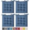 SQUARE MOON Confezione da 4 cuscini per sedia, comodi cuscini per sedia, per interni ed esterni, sedie da pranzo, sedie da ufficio, sedia da scrivania (40,6 x 40,6 cm, confezione da 4, blu navy)