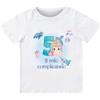 Handmade T-shirt in cotone adatto al compleanno 5 anni con tema sirena (Bianco, 7/8 anni)