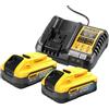 DEWALT DCB1104H2-QW kit 2 batterie 18V Powerstack 5Ah + caricabatteria XR Lion