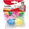 CAMON Palline Colorate Spugna con Piume Gatti 6cm