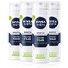 NIVEA Schiuma da barba sensibile da uomo, confezione da 4 (4 x 200 ml) Sensibile per la pelle di rasatura, gel da barba per uomo, gel da barba per pelli irritate e secche con amelide