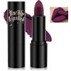 Lestpola Rossetto matte viola scuro, rossetti dalla texture setosa e cremosa, rossetto idratante impermeabile, a lunga durata, balsamo labbra colorato vegano altamente pigmentato per il trucco di Halloween-04