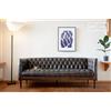 PIB Grande divano Chesterfield in pelle marrone, 3 posti, stile industriale, 190x86x73 cm, design snello