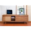 PIB Mobile TV in rovere chiaro, stile scandinavo, 160x45x55cm, due grandi cassetti, porte in canna naturale