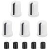 QUARKZMAN 5Pcs Manopole Potenziometro D-Shaft Sostituzione Gomma Manopola Controllo Potenziometro Sostituzione Tappo Asta Spinta Per DJ Controller Mixer Console Encoder Speaker (Bianco Nero)