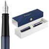 Waterman Impression Penna Stilografica | Pennino Fine con Ricarica di Inchiostro Blu | Lacca Blu con Rifiniture Placcate in Palladio | Confezione regalo