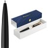 Waterman Impression Penna a sfera | Punta media con ricarica inchiostro blu | Lacca nera con finiture placcate in oro | Confezione regalo