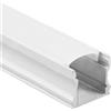 V-TAC VT-8110-W Profili in alluminio colore bianco da 2M milky cover per striscia LED - sku 3366