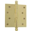 Nostalgic Warehouse 728360 - Cerniera a sfera per abitazione con porta ad angoli quadrati, in ottone lucido, 10,2 cm
