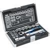 Högert Technik - Cassetta Attrezzi, Set Attrezzi, Valigetta Attrezzi, Set Utensili, Kit Attrezzi, Set di Chiavi a Bussola e Accessori, Meccanismo a Cricchetto con 60 Denti - HT1R478, 18 Pezzi