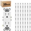 micmi Presa Decora, 15A 125 Volt, resistente alla manomissione, bianco terra UL Listed micmi (15A bianco, 50 pezzi)